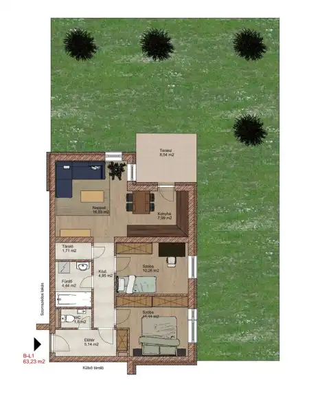 Eladó újépítésű téglalakás, Tatabánya 3 szoba 63 m² 55 M Ft